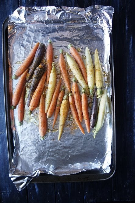 Roasted Heirloom Carrots with Spicy Yogurt Sauce | A side dish that will outshine the main course!