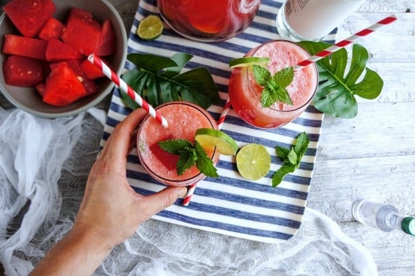 Raise a glass to a fun filled summer with these watermelon mojito coolers! The perfect frozen cocktail to help you cool off!