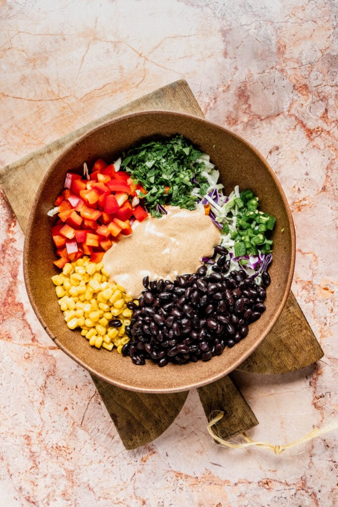 Step by step process of making smoky summer slaw 