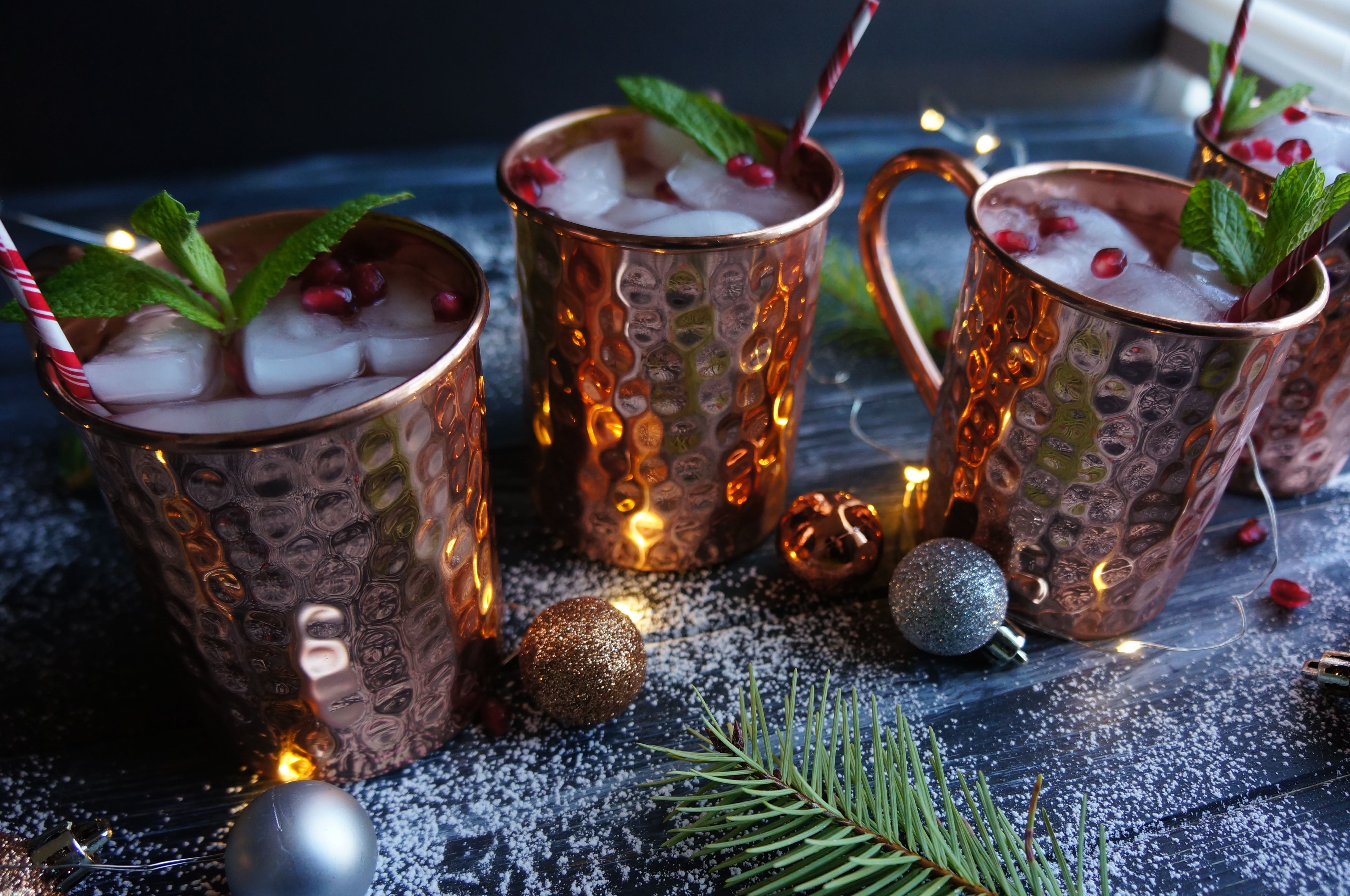 Holiday Moscow Mule with Pomegranate and Sage