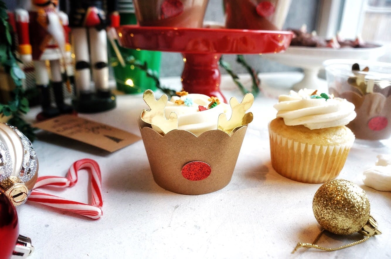 Reindeer holiday cupcake