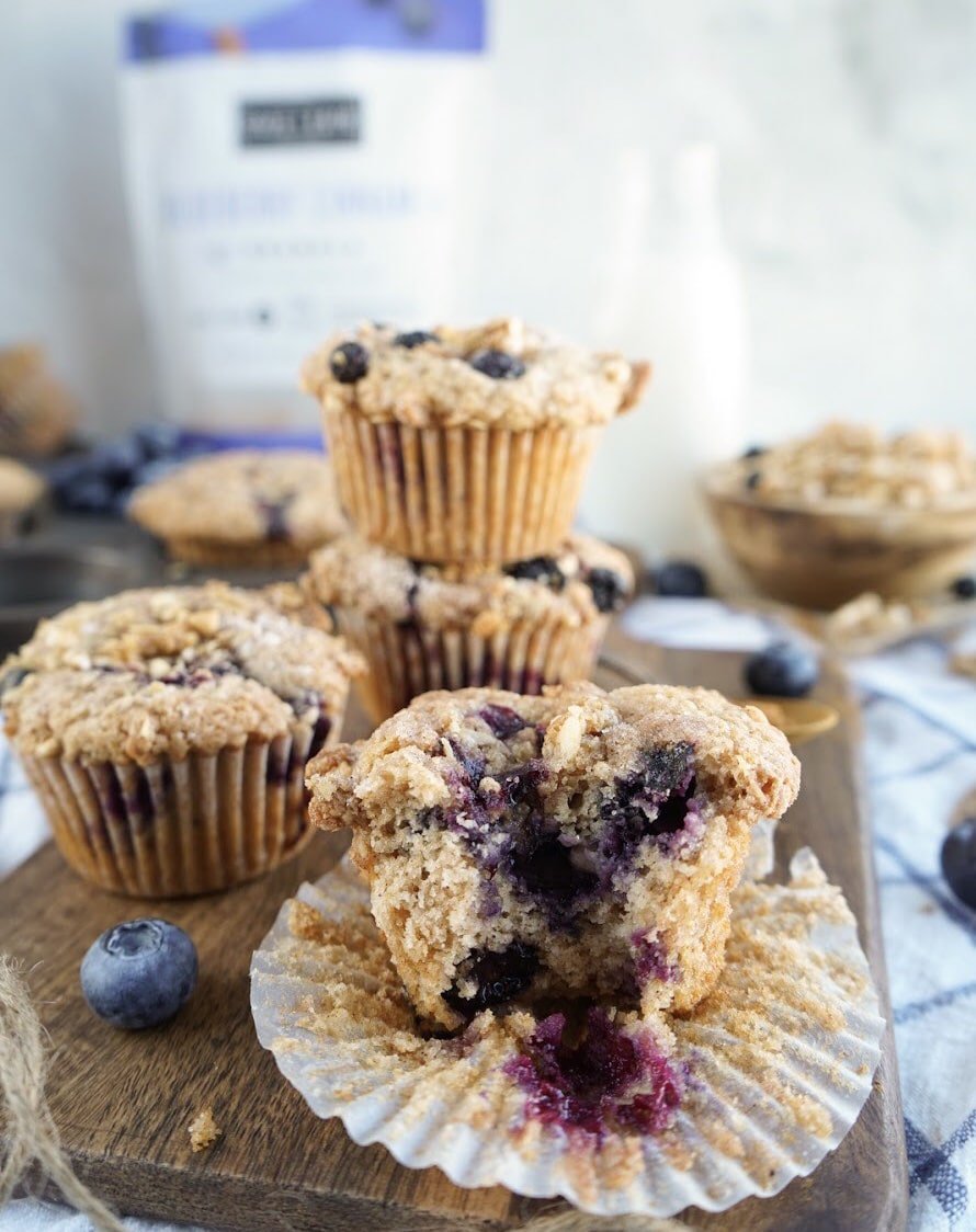 fluffy vegan blueberry muffins