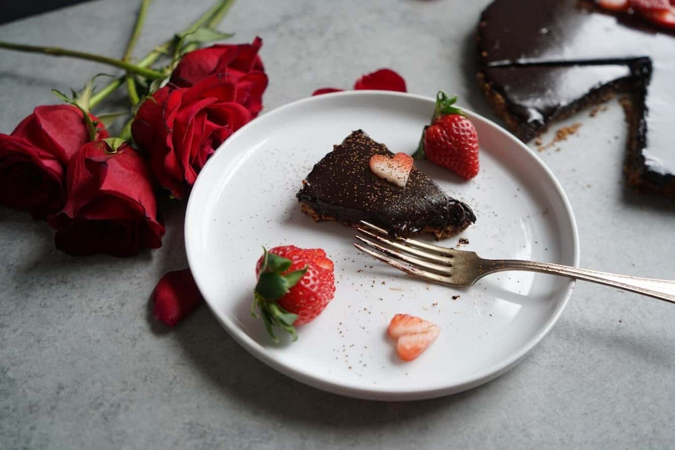 gluten free and vegan double chocolate tart