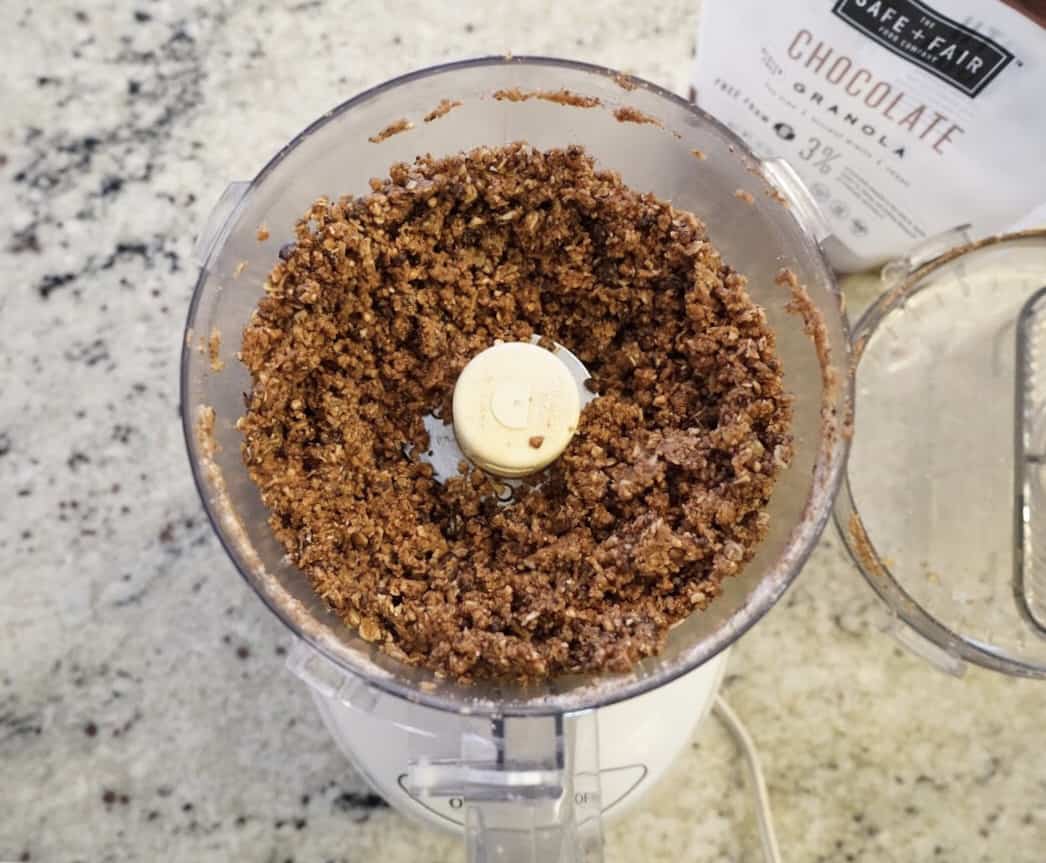 gluten free and vegan double chocolate tart crust in food processor