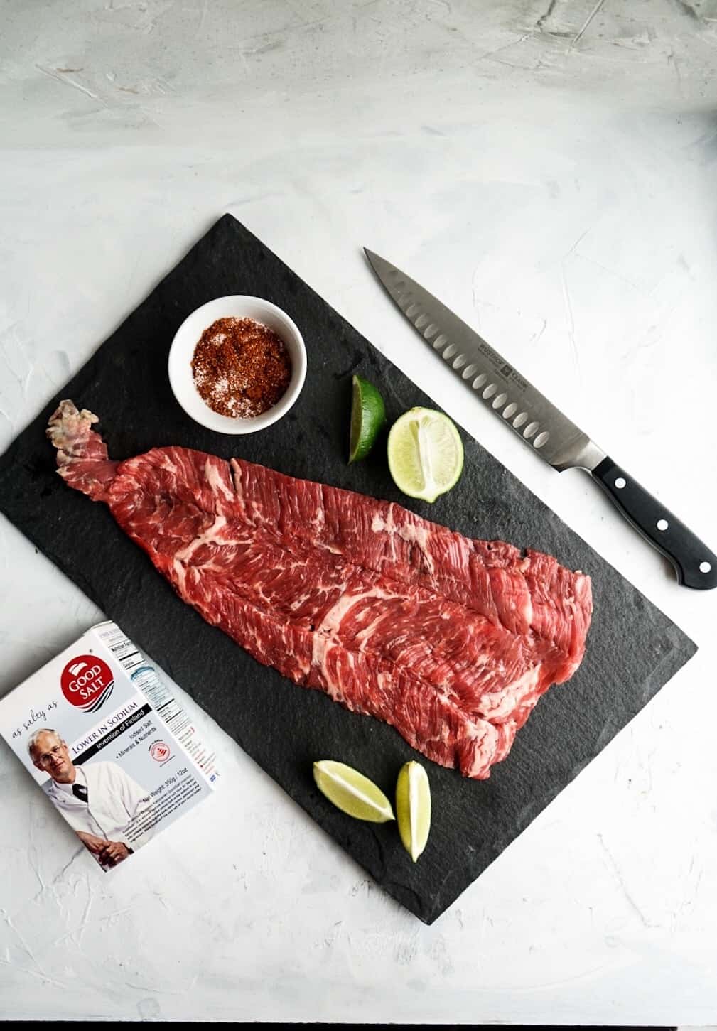 skirt steak with seasoning