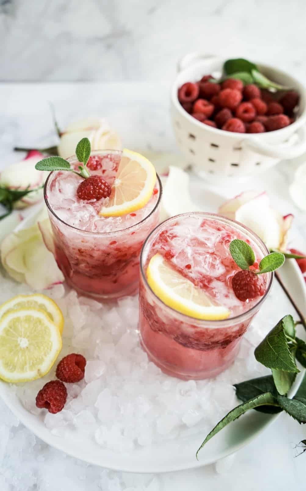 Raspberry Lemon + Herb Smash Cocktail