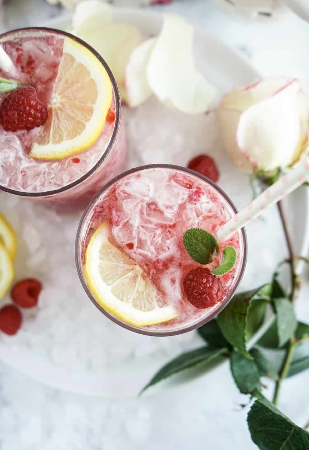 Raspberry Lemon + Herb Smash Cocktail
