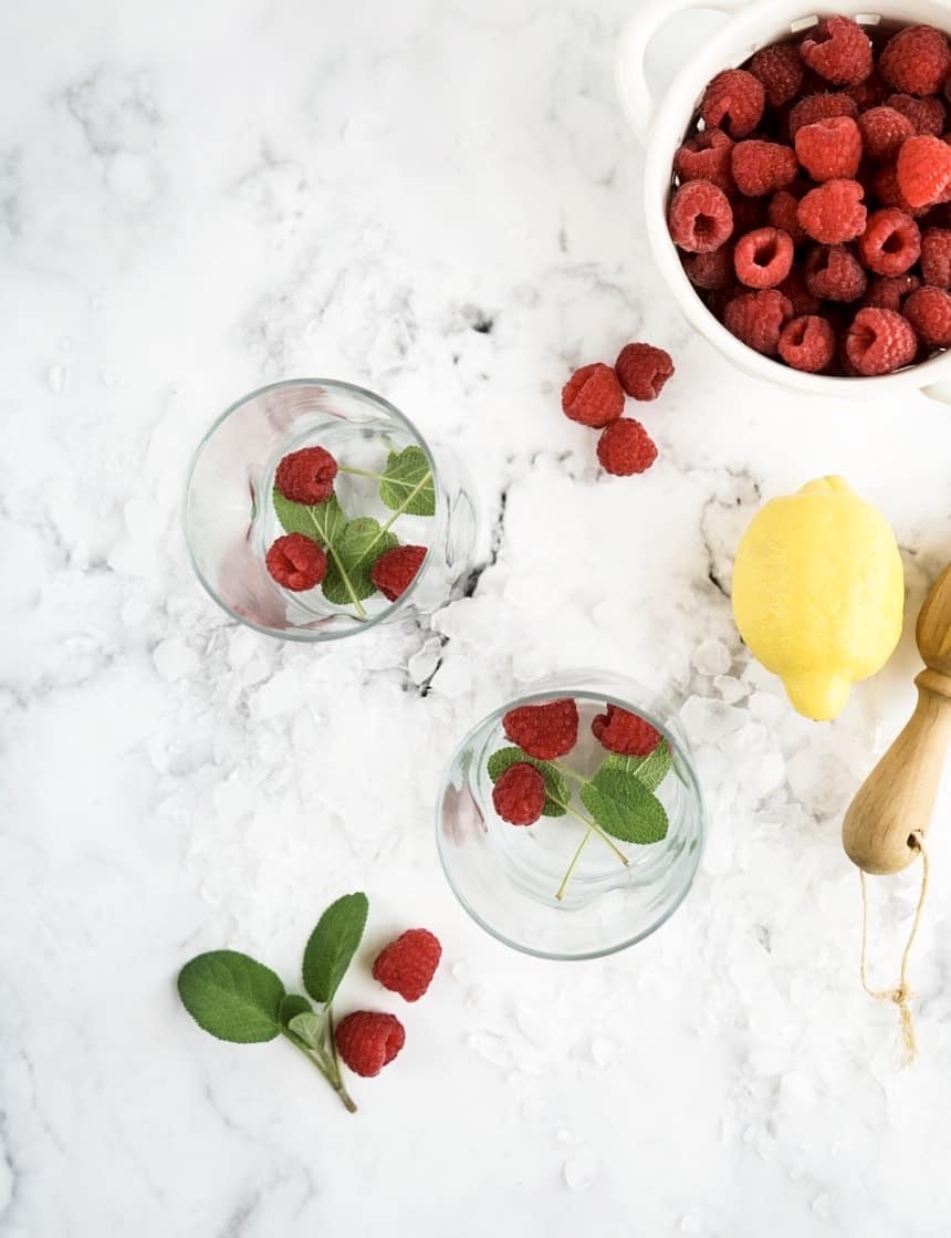 Raspberry Lemon + Herb Smash Cocktail