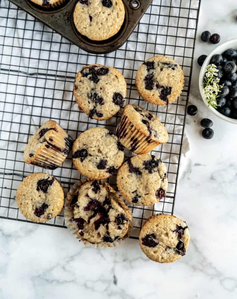 bakery style blueberry muffins 