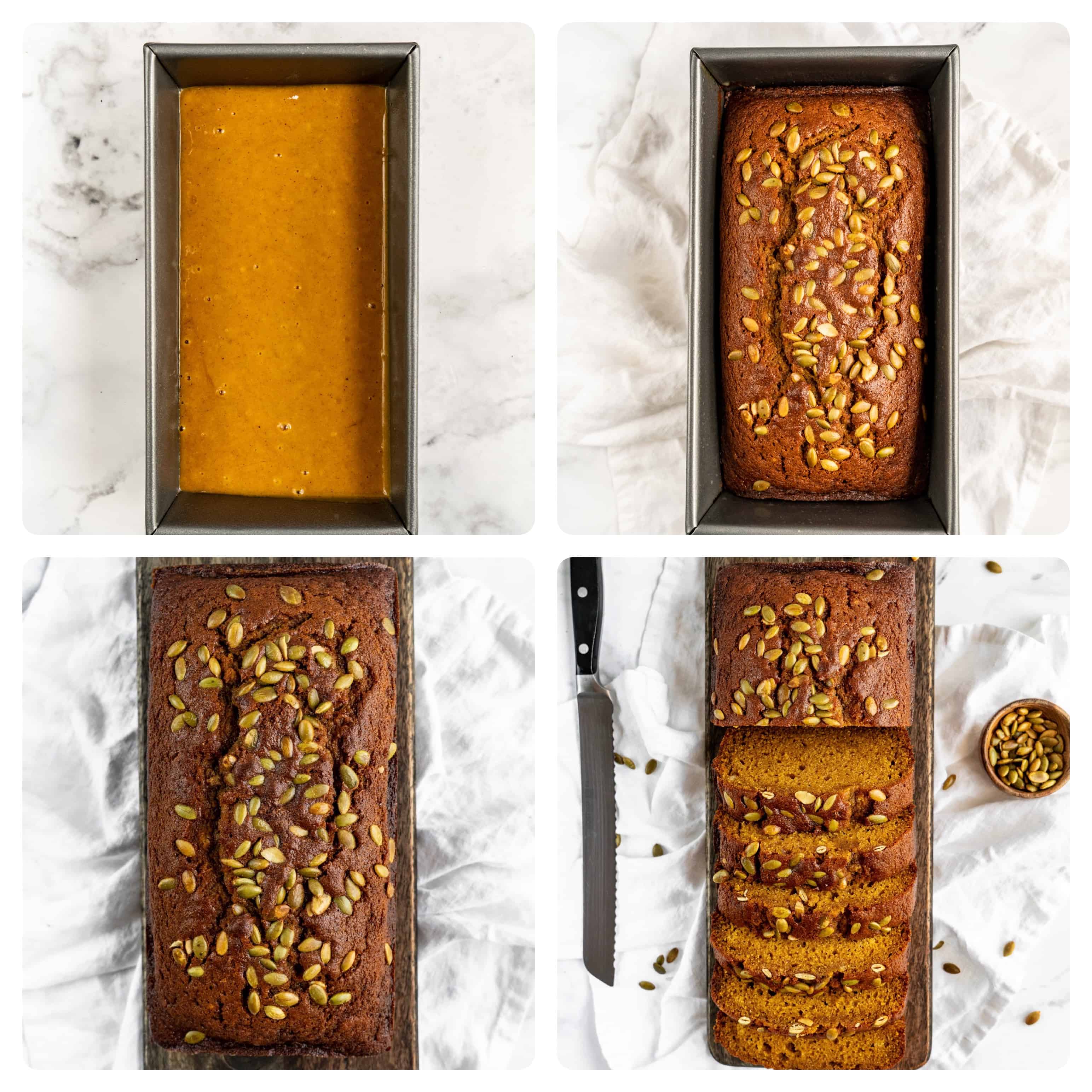 step by step process of making pumpkin bread