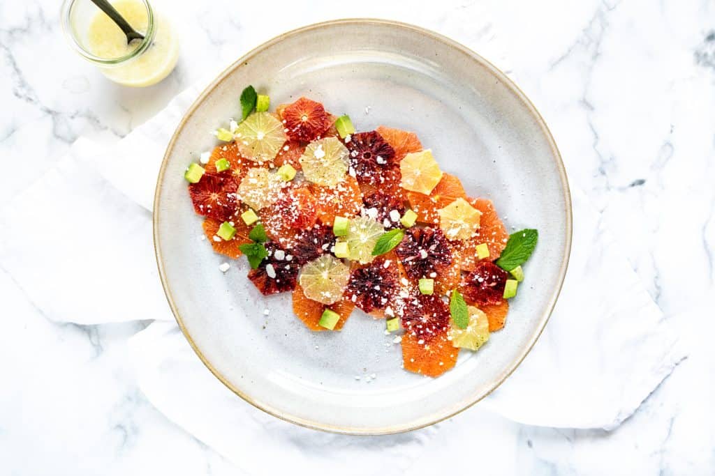 citrus salad on plate