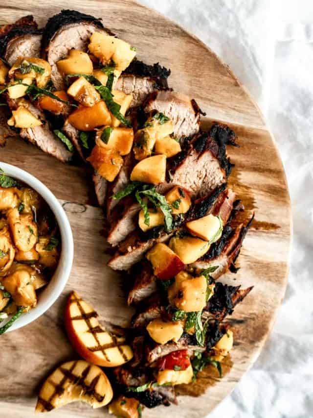 Grilled Pork Tenderloin with Macerated Peaches