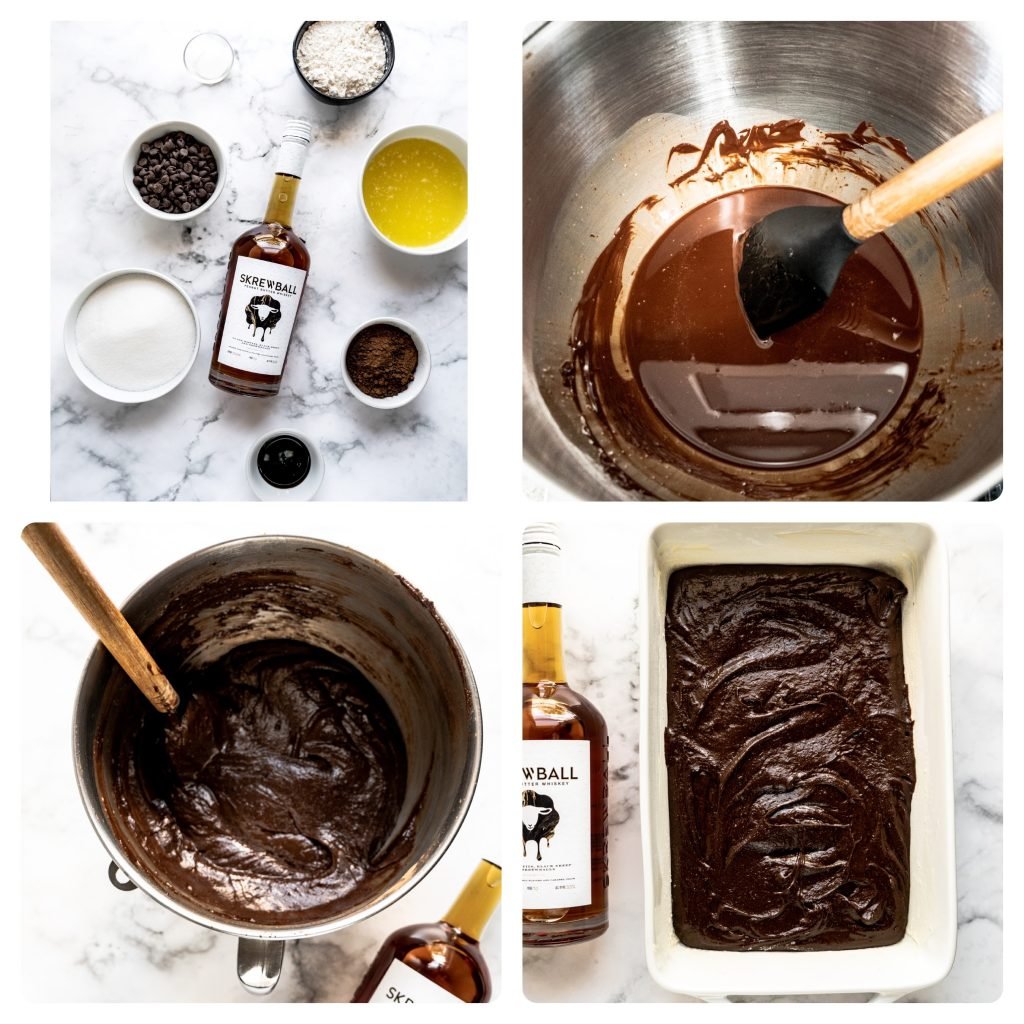 whiskey brownie step by step process