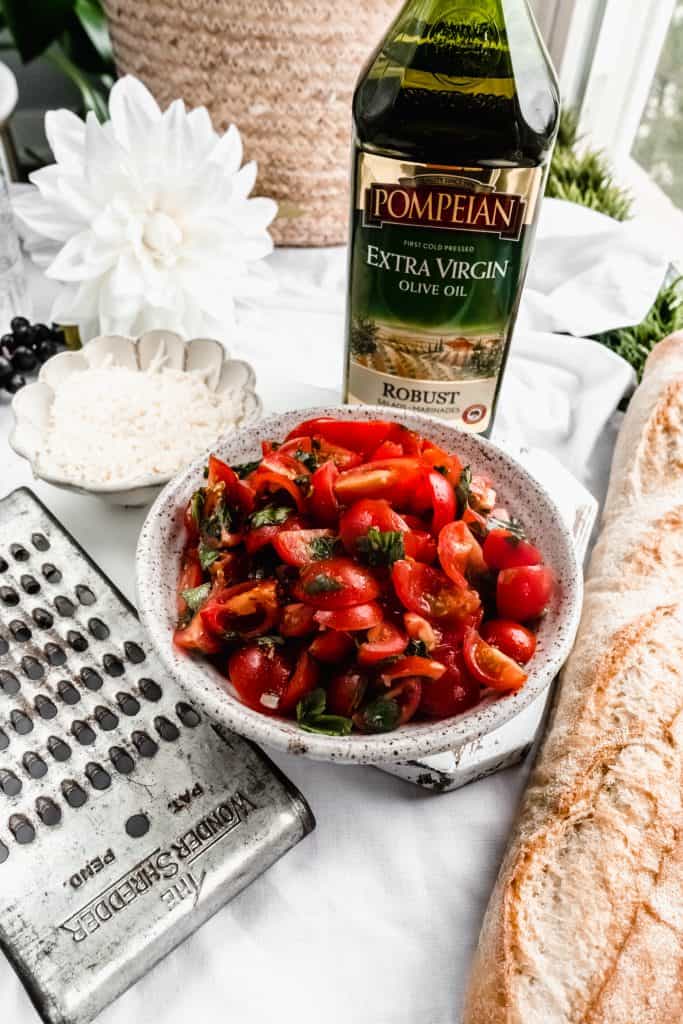 marinated tomatoes in bowl 