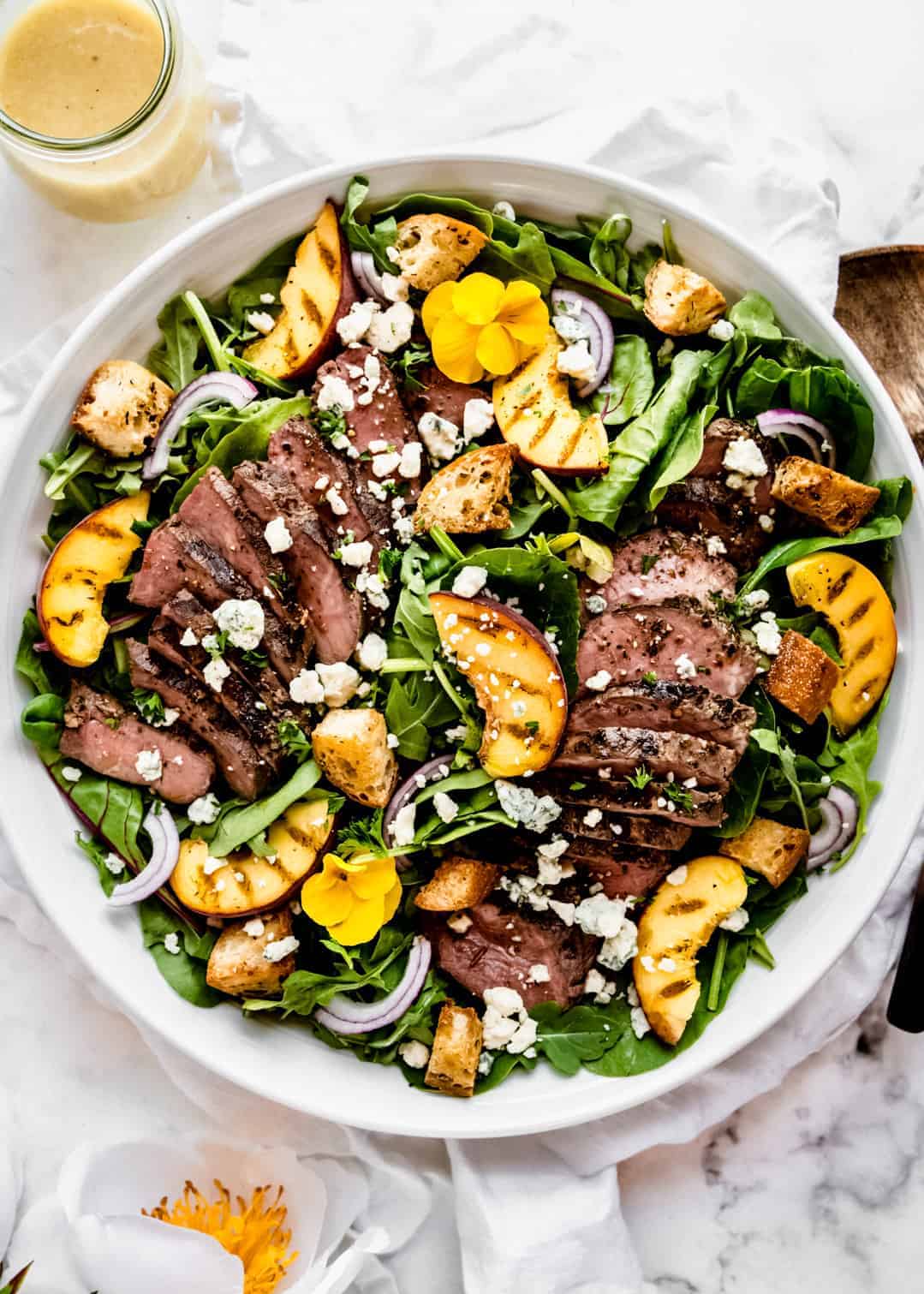 Grilled Peach and Steak Salad