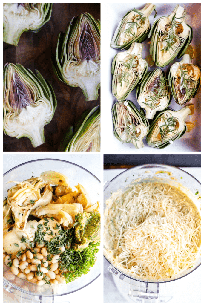 step by step photos of making artichoke dip