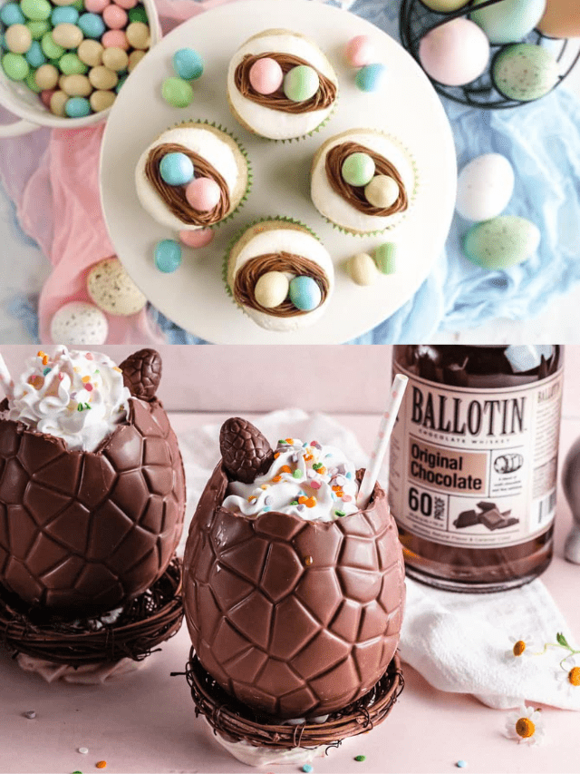 Easter Egg Cupcakes and Chocolate Egg Cocktails