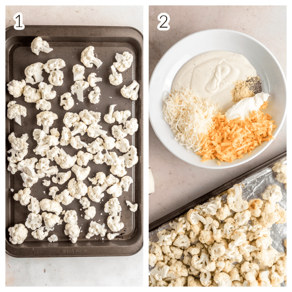 step by step process of making cauliflower au gratin