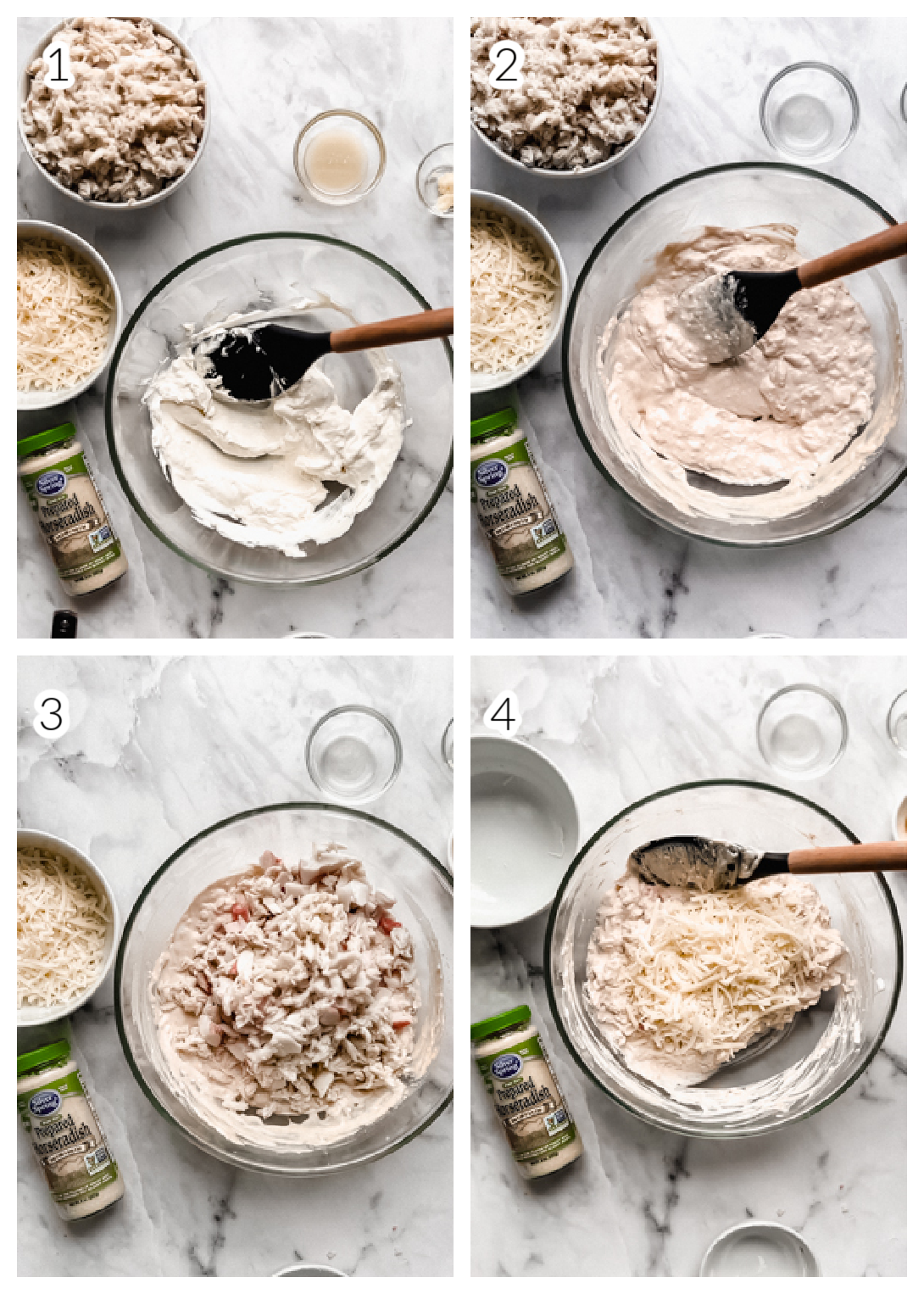 step by step process of making crab rangoon dip 