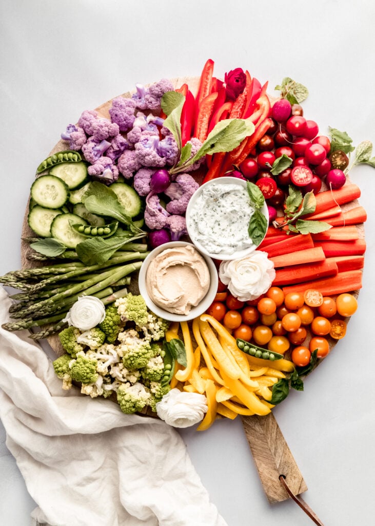 Rainbow Vegetable Crudité - The Windy City Dinner Fairy