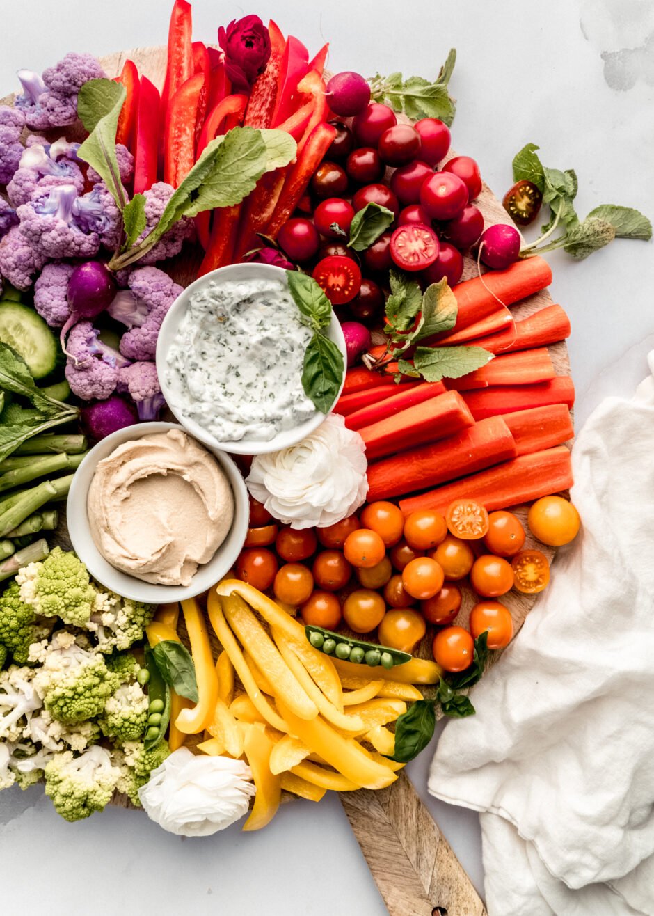 Rainbow Vegetable Crudité - The Windy City Dinner Fairy