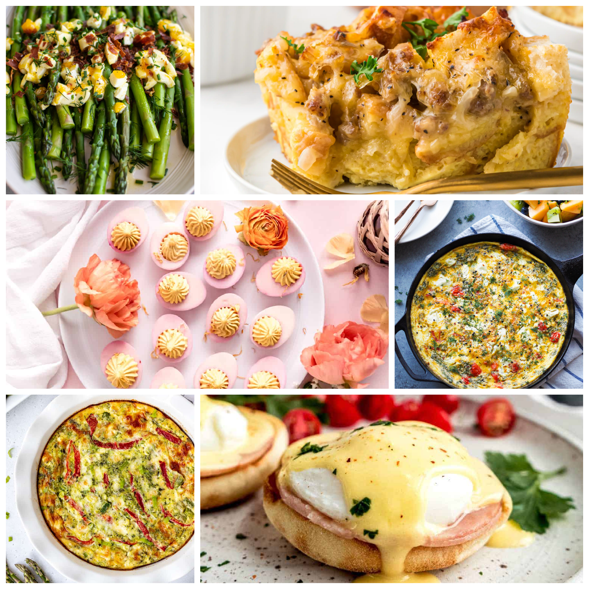 Easter brunch egg options collage