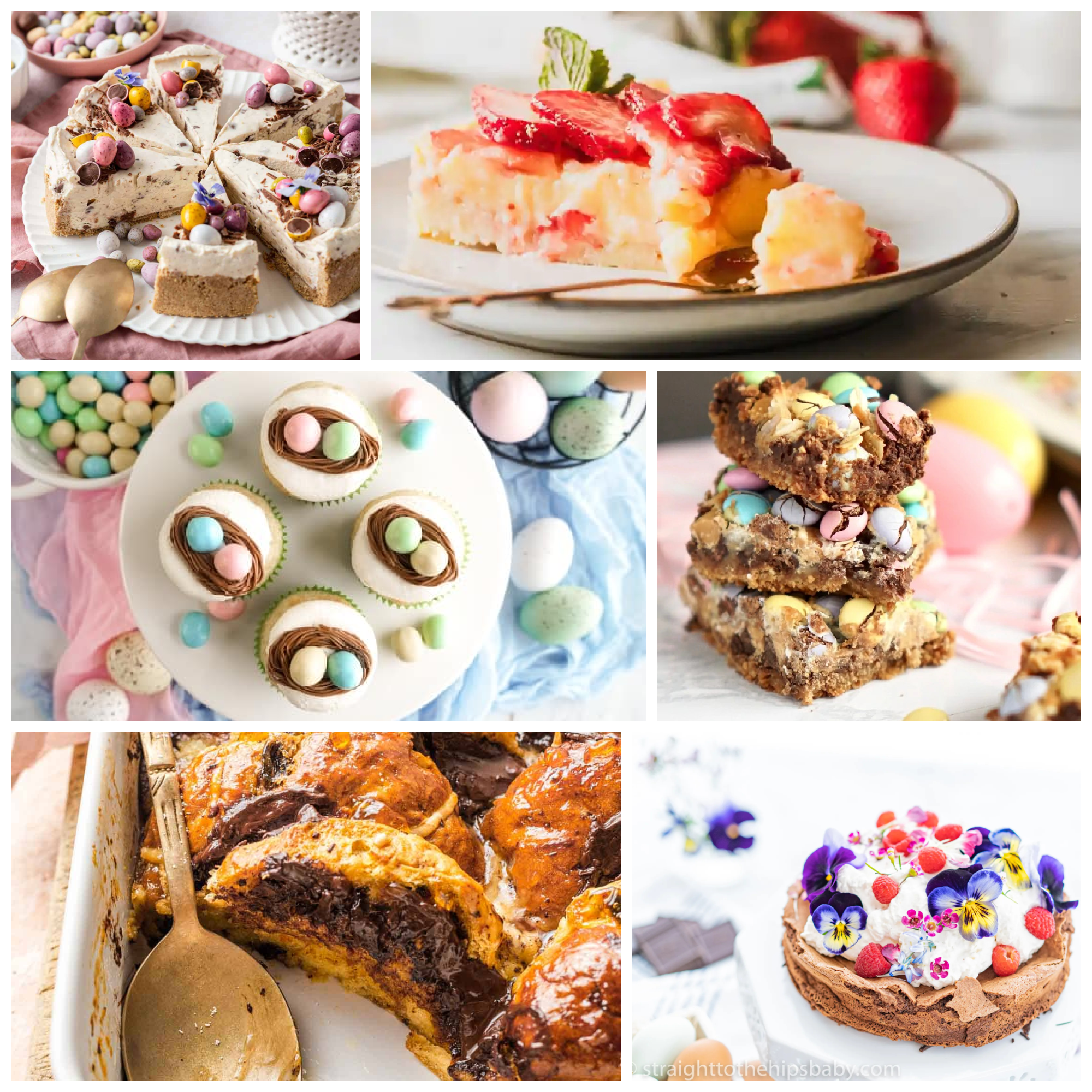 Easter brunch dessert options collage
