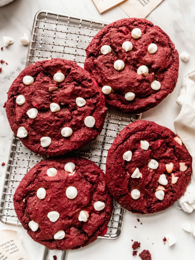 Red Velvet Chocolate Chip Cookies for Valentine’s Day