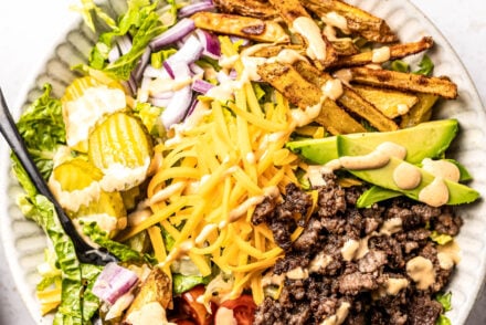 Easy Loaded Smash Burger Bowl with Special Sauce