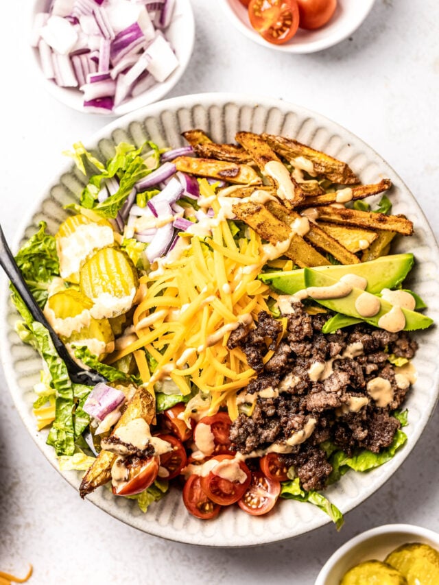 Easy Loaded Smash Burger Bowl with Special Sauce